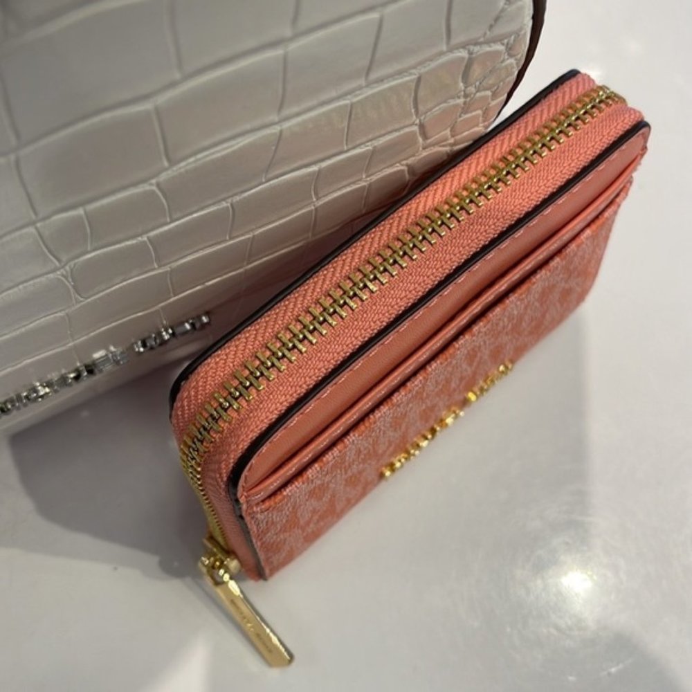 Michael Kors Jet Set Travel Medium Zip Around Card Case Sherbert Multi - Picture 14 of 16